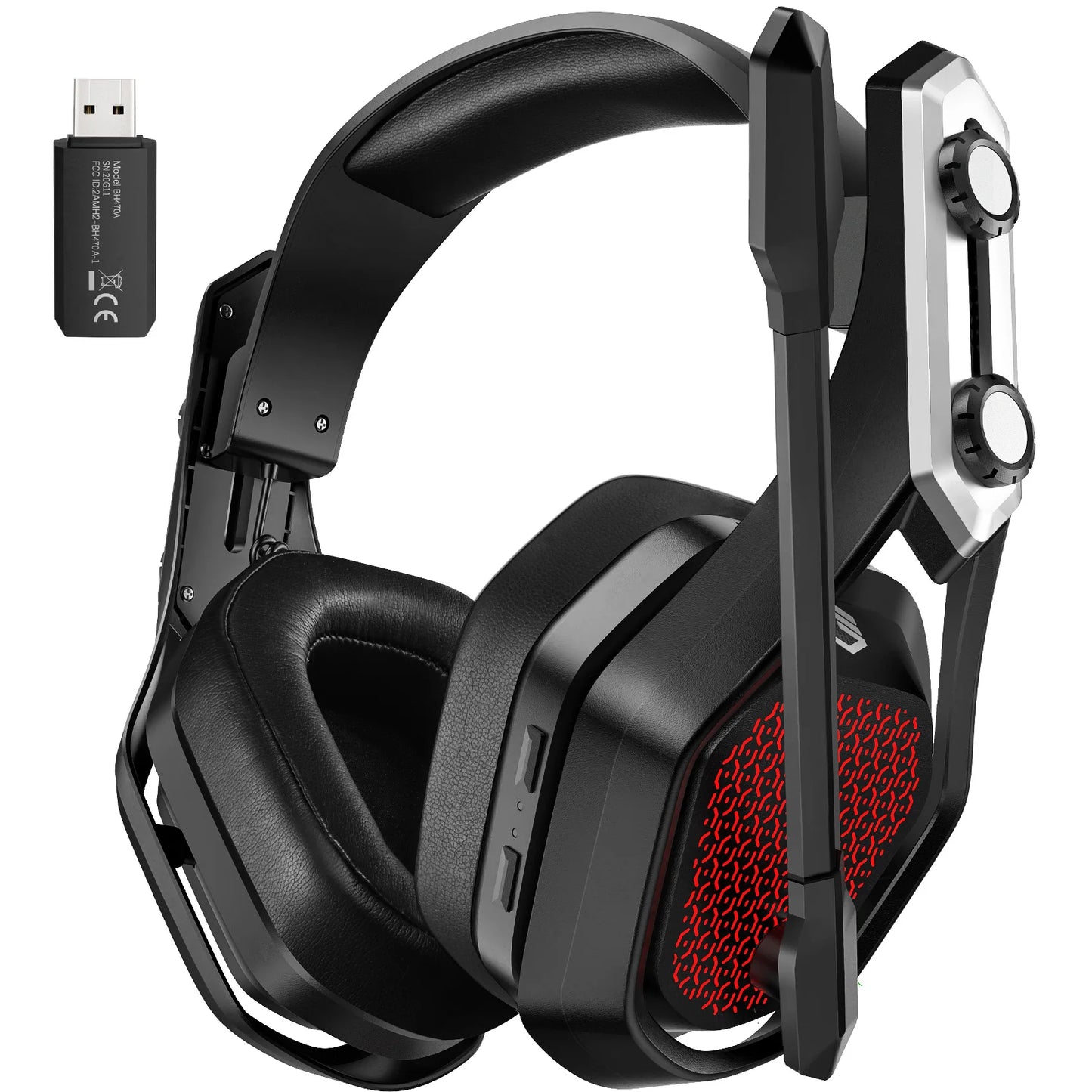 Wireless Gaming Headset USB/3.5mm Headphone with Noise Canceling Mic