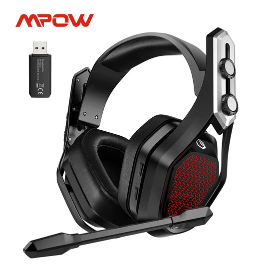 Wireless Gaming Headset USB/3.5mm Headphone with Noise Canceling Mic