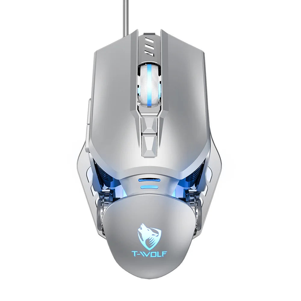 T-WOLF  Mechanical  Gaming Mouse Mechanical Esports Game Wired Backlit Mouse Laptop Suitable for Metal Rollers