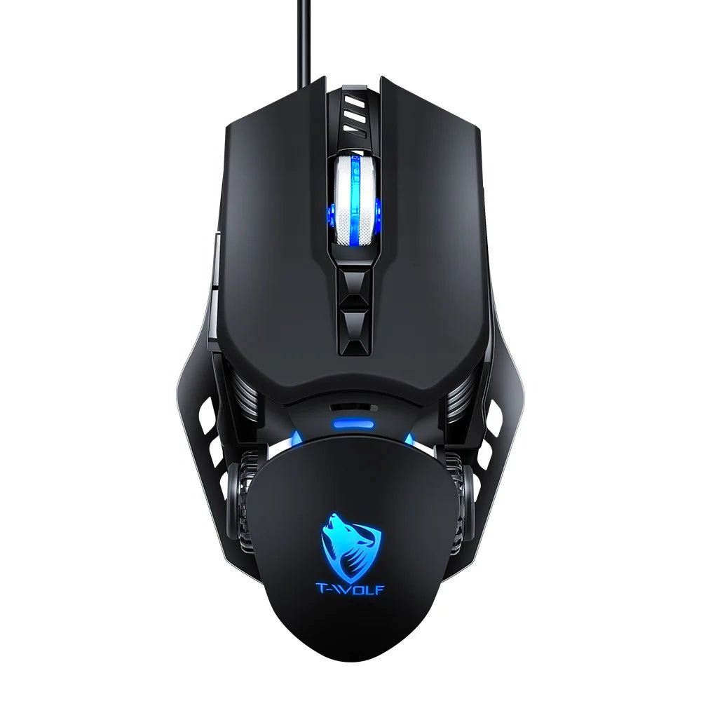 T-WOLF  Mechanical  Gaming Mouse Mechanical Esports Game Wired Backlit Mouse Laptop Suitable for Metal Rollers