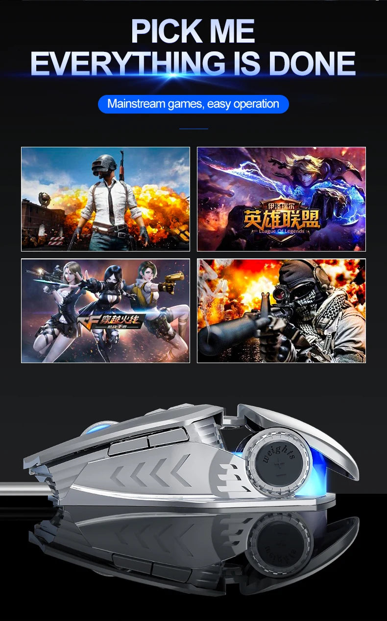 T-WOLF  Mechanical  Gaming Mouse Mechanical Esports Game Wired Backlit Mouse Laptop Suitable for Metal Rollers
