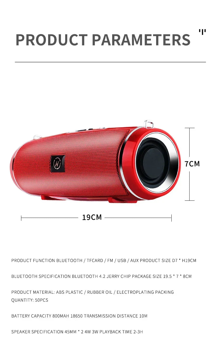 Portable Bluetooth Speakers Mini Wireless High Fidelity Surround Sound Subwoofer Outdoor Waterproof Camping Party Loudspeaker